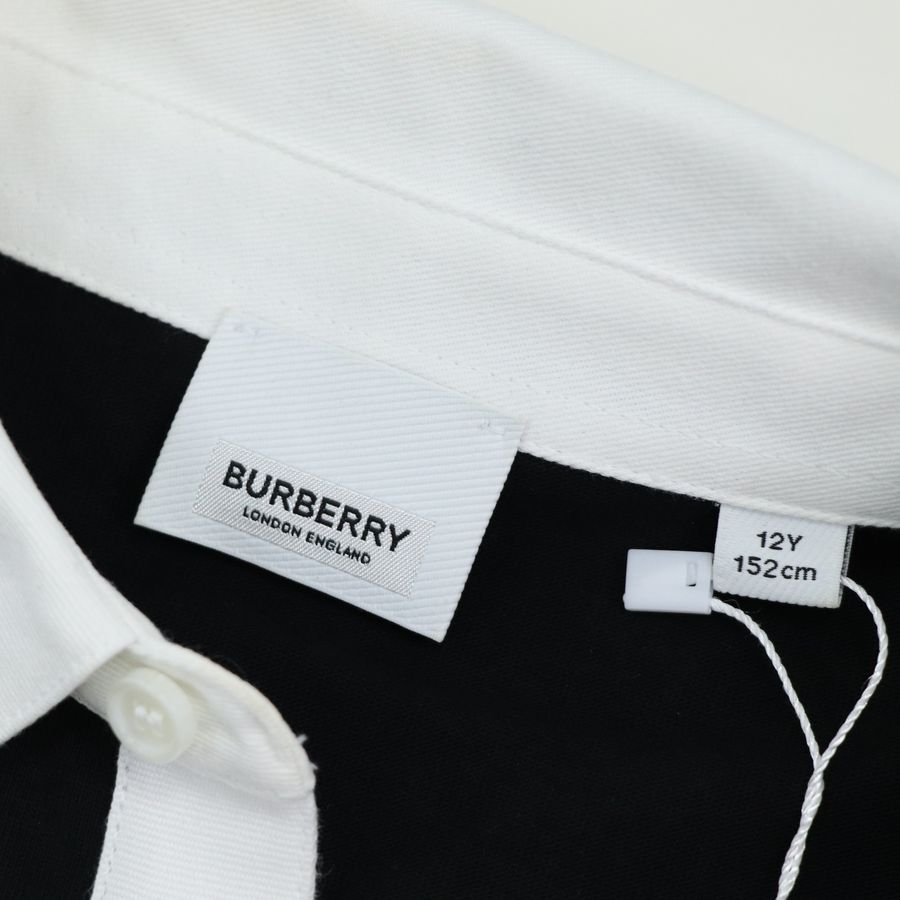 Burberry 黑色棉製 白色Logo 長袖 上衣-5