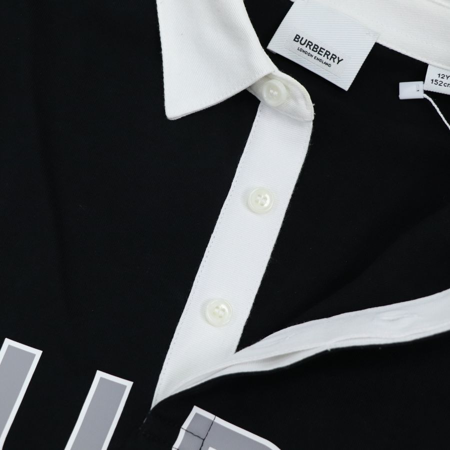 Burberry 黑色棉製 白色Logo 長袖 上衣-6