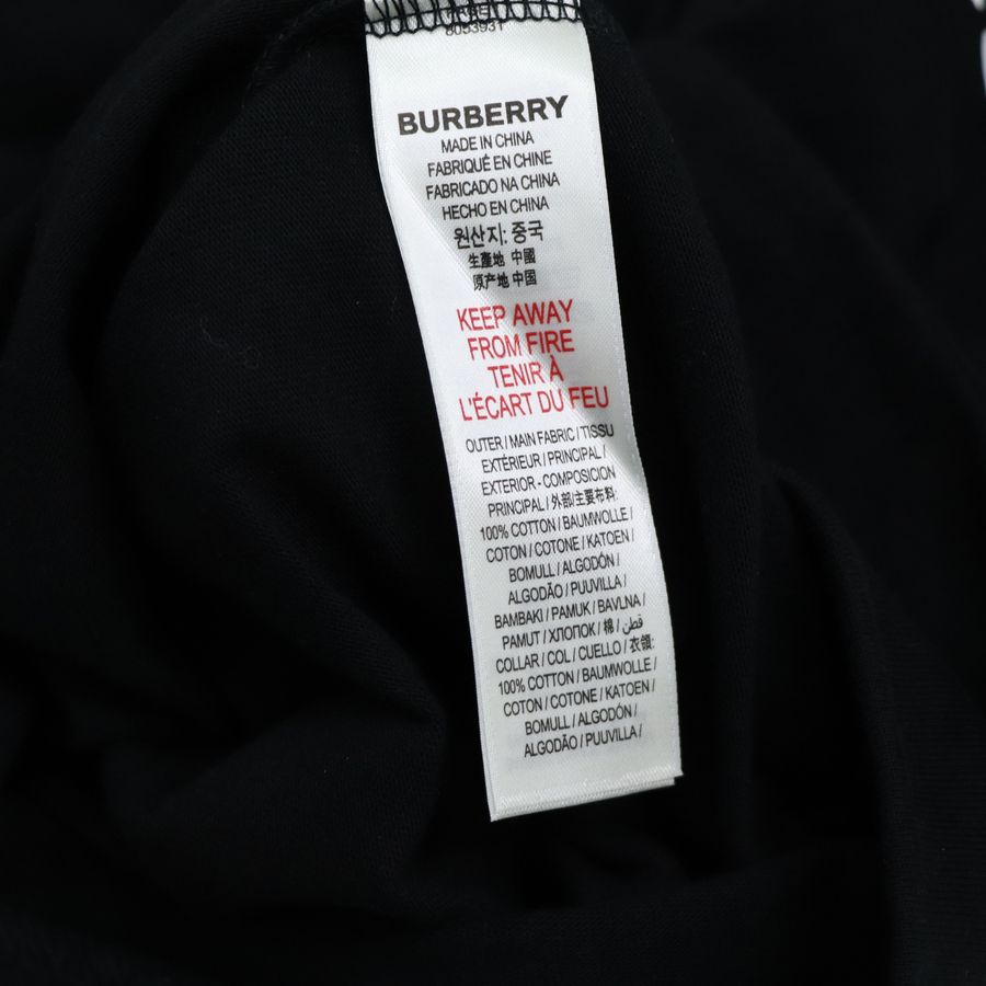 Burberry 黑色棉製 白色Logo 長袖 上衣-7