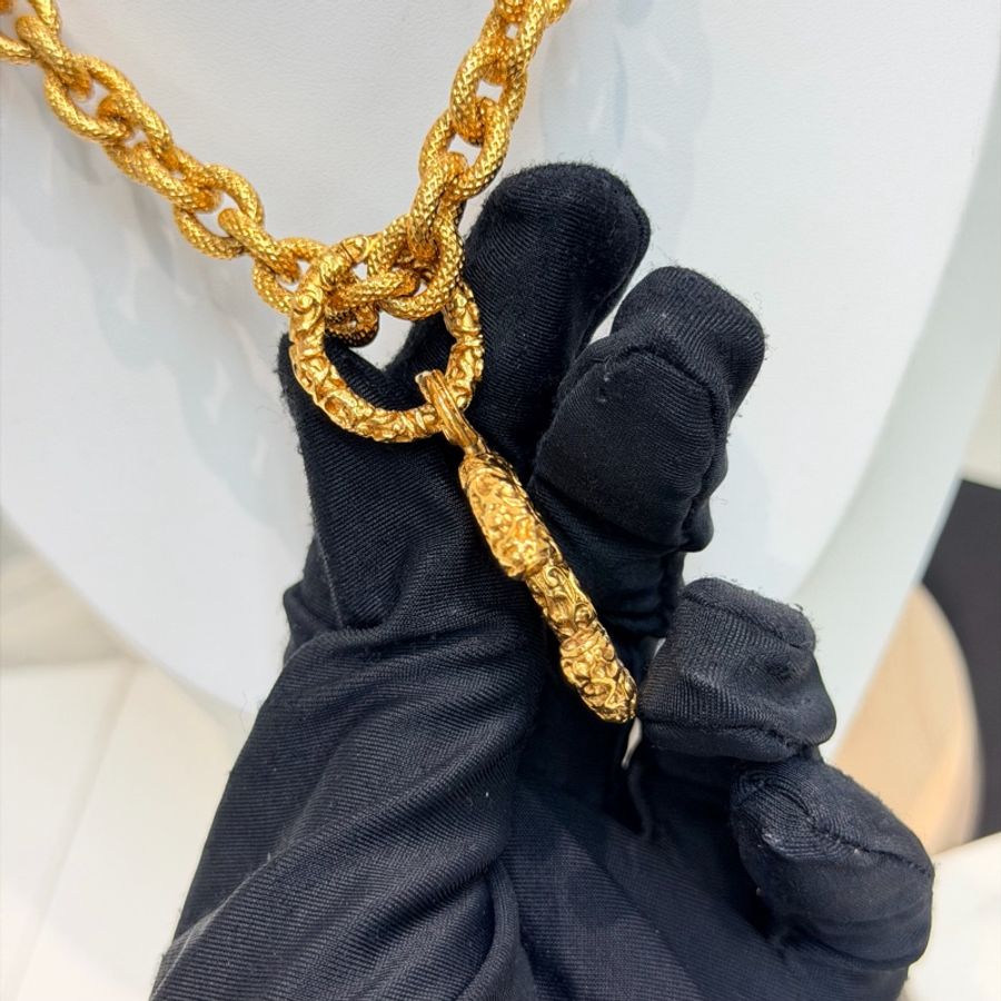 CHANEL 經典復古熔岩鏈條CC項鏈 IA592-3