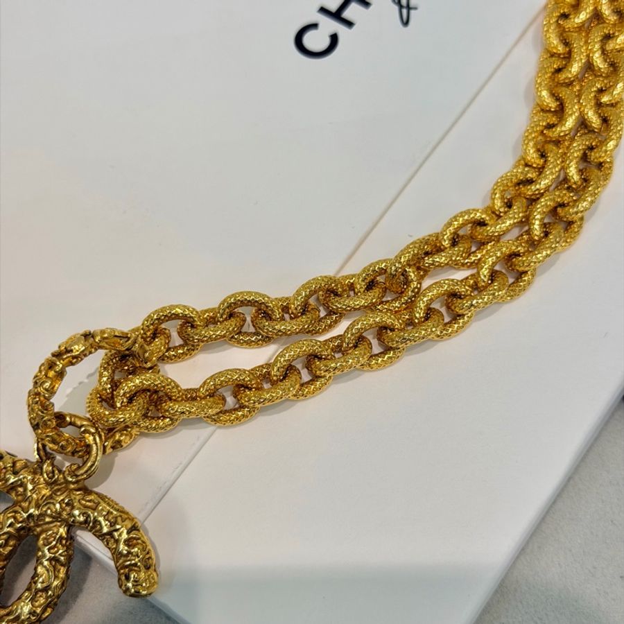 CHANEL 經典復古熔岩鏈條CC項鏈 IA592-10