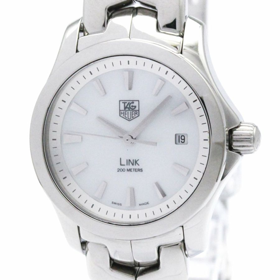 TAG HEUER 豪雅 Link 系列珍珠母貝錶盤精鋼石英女錶(拋光)-0