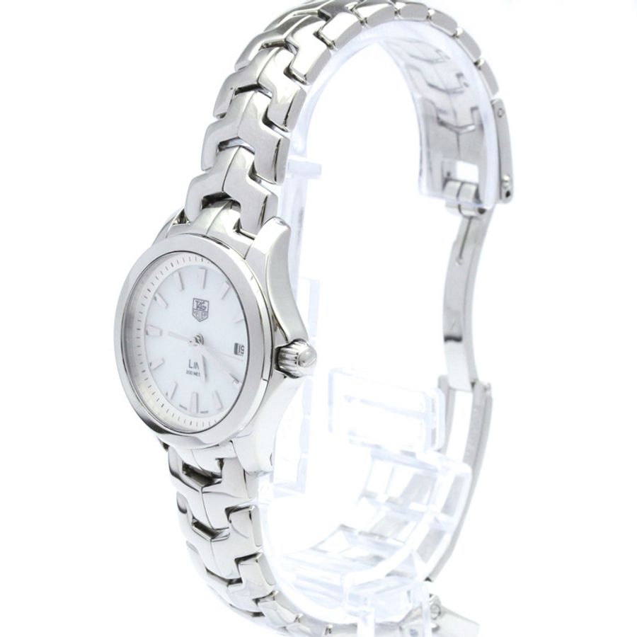 TAG HEUER 豪雅 Link 系列珍珠母貝錶盤精鋼石英女錶(拋光)-1