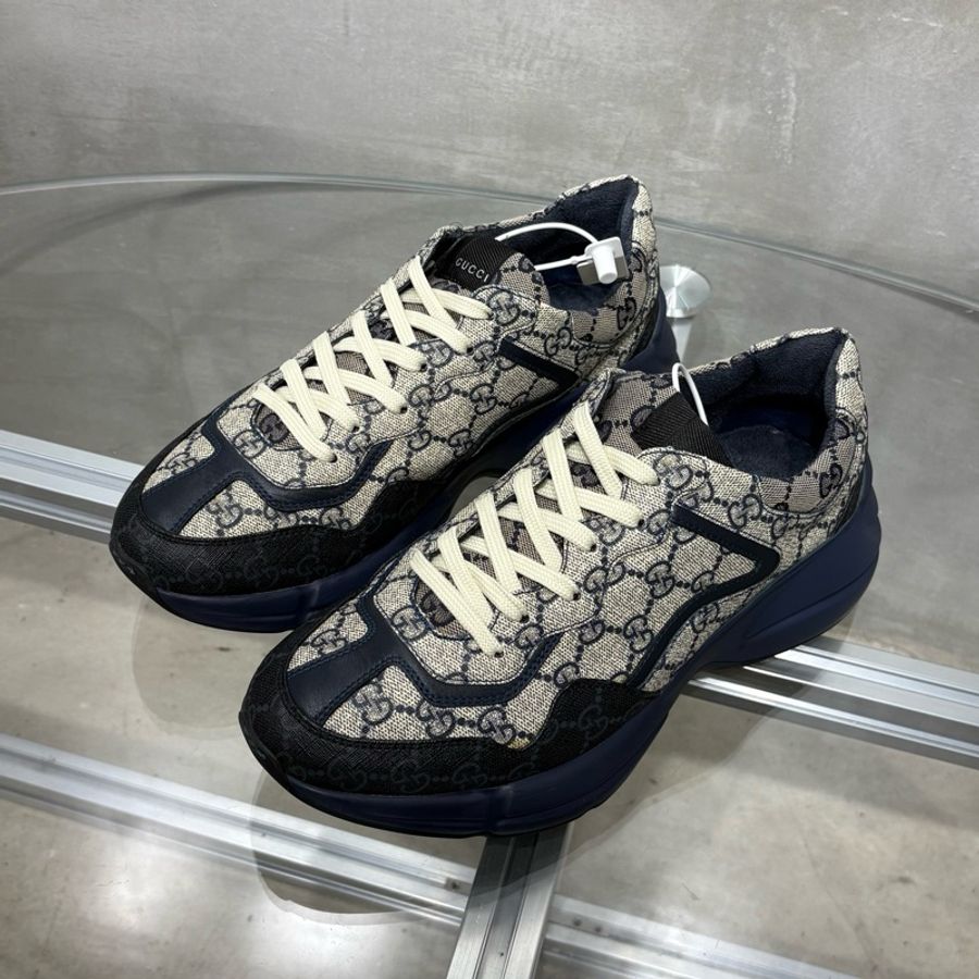 Gucci/古馳 Rhyton 老花拼色滿印 老爹鞋 尺碼/UK7 41碼-0