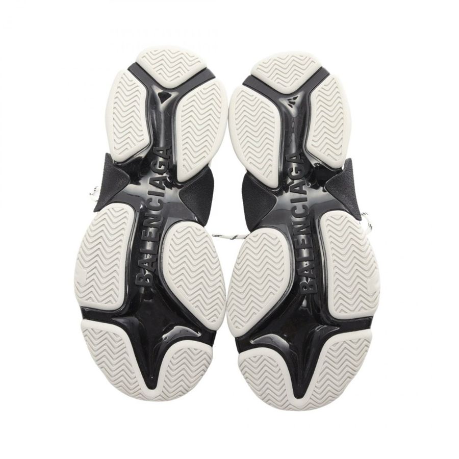 BALENCIAGA adidas TRIPLE S 運動鞋 #44 皮革織物 白色 黑色 男款-3
