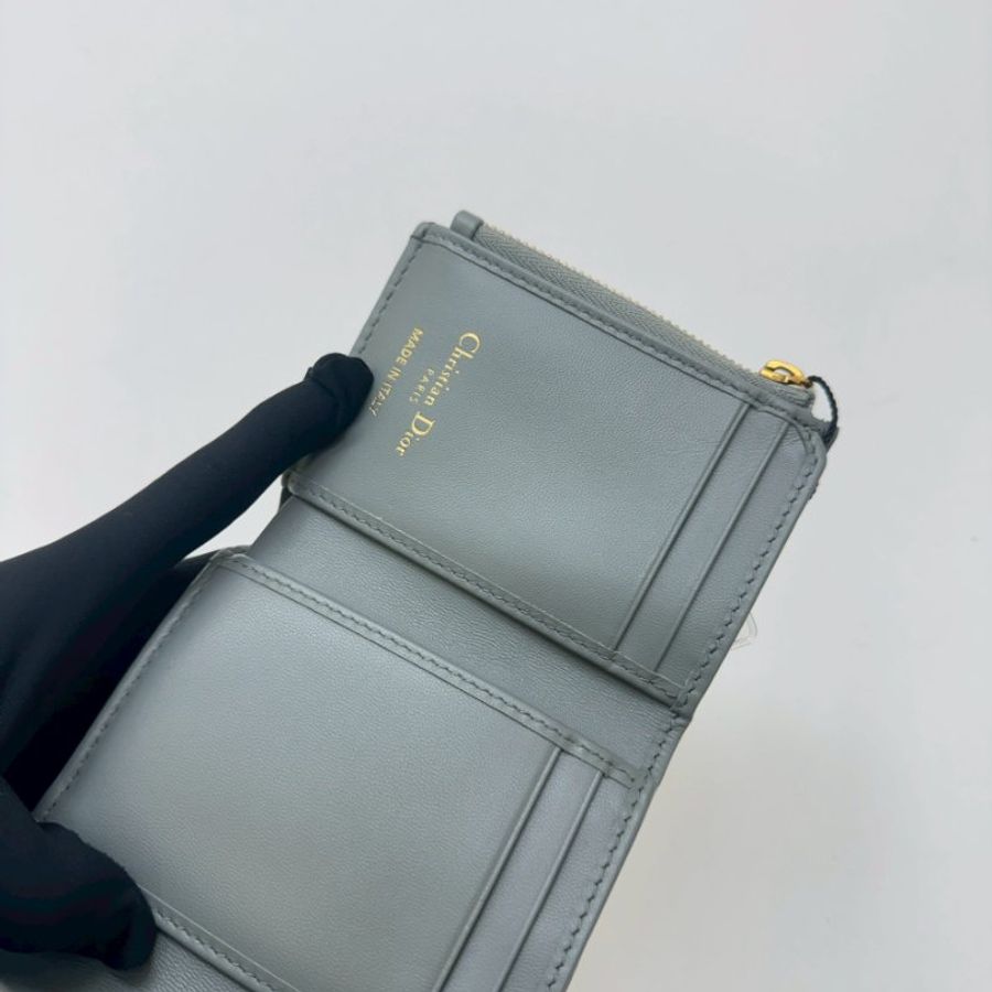 DIOR SADDLE LOTUS 老花三折短夾-6