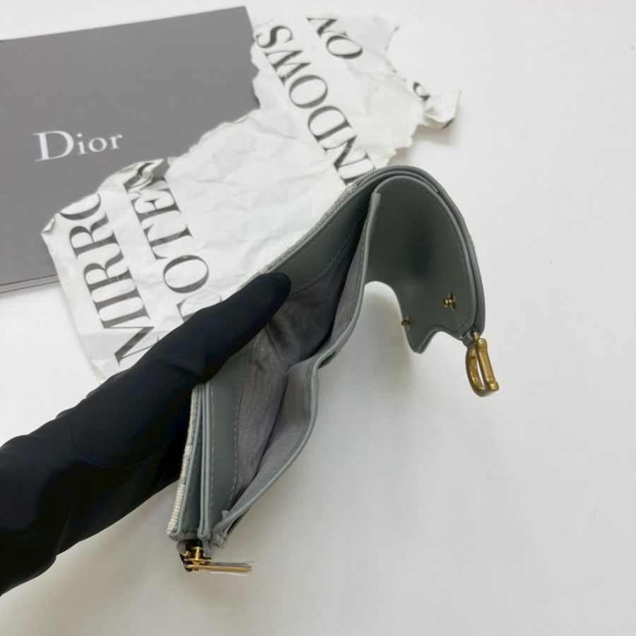 DIOR SADDLE LOTUS 老花三折短夾-7