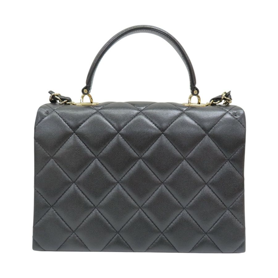 黑色 荔枝紋牛皮 鏈帶 兩用包 金扣【CHANEL 香奈兒】 AS4712-1