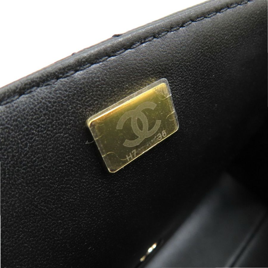 黑色 荔枝紋牛皮 鏈帶 兩用包 金扣【CHANEL 香奈兒】 AS4712-9