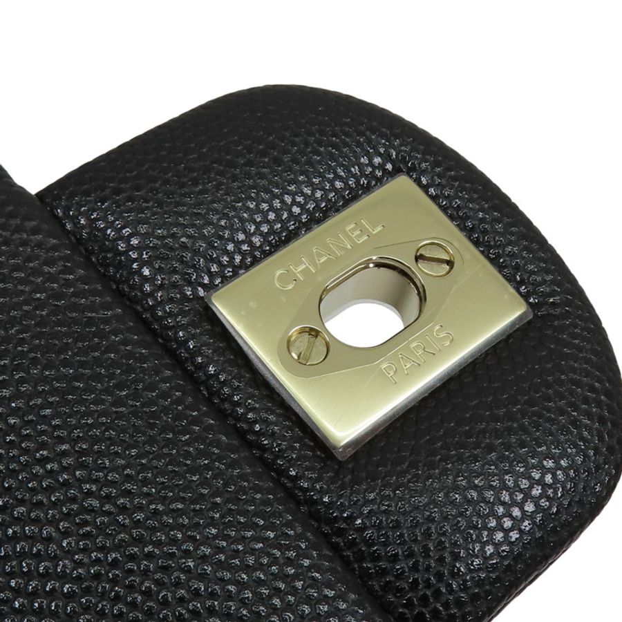 黑色 荔枝紋牛皮 鏈帶 兩用包 金扣【CHANEL 香奈兒】 AS4712-11