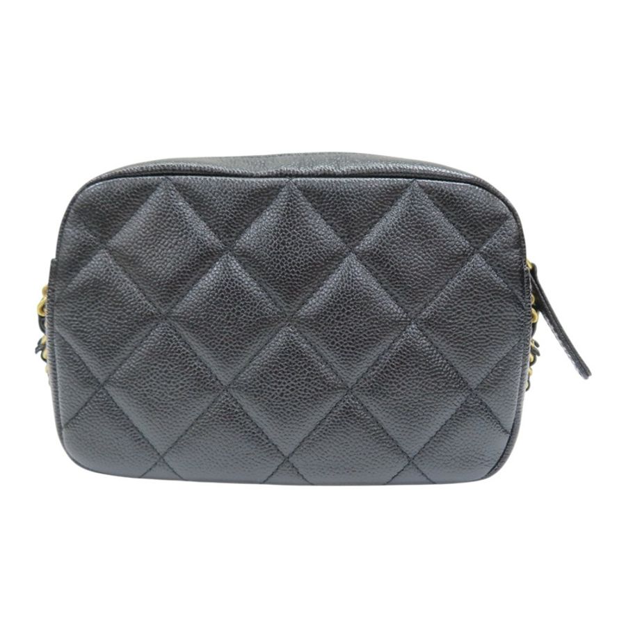 黑色 菱格紋羊皮 Camera Bag 金色鏈帶 肩背包【CHANEL 香奈兒】 AS3104-1