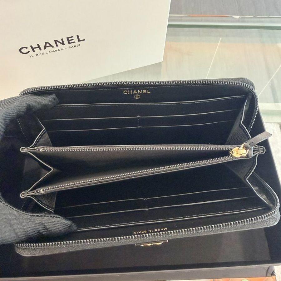 *SHIHNA名牌精品* CHANEL Boy 黑荔枝金釦長夾-6