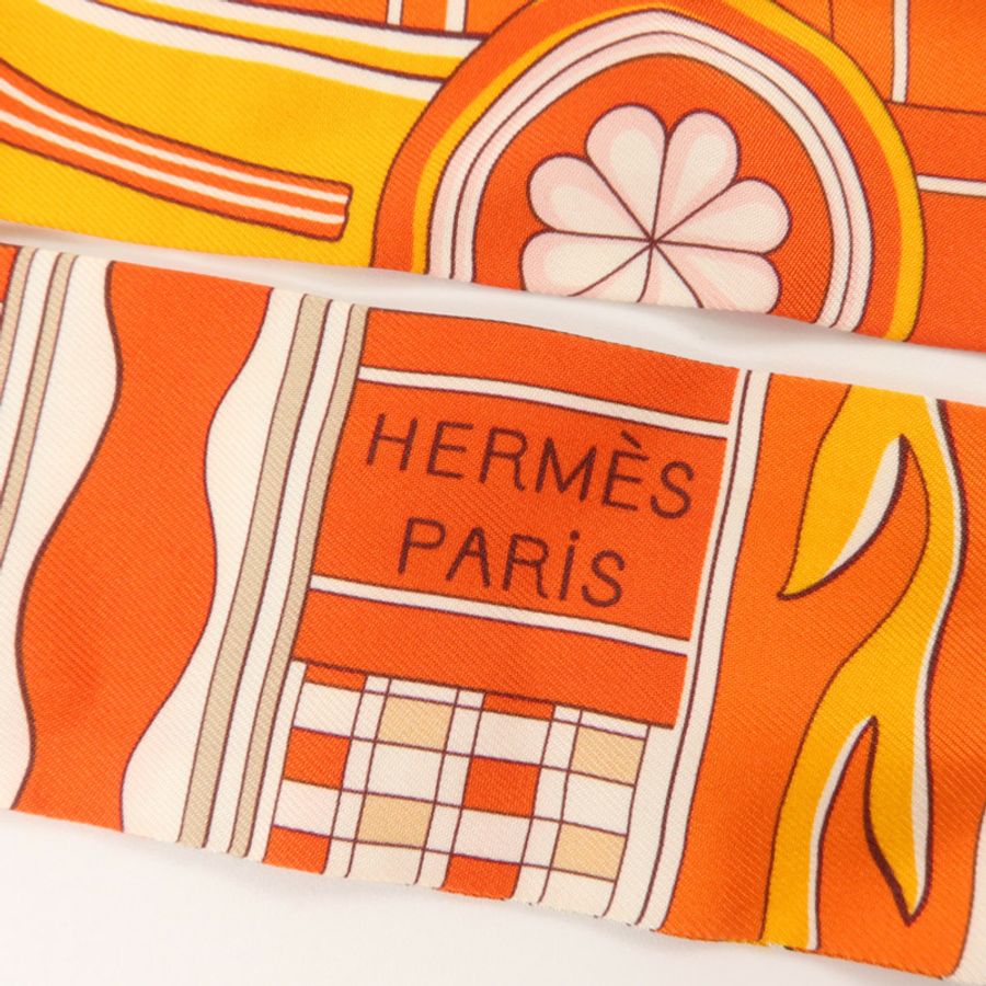 HERMES 絲質Twilly絲巾-4