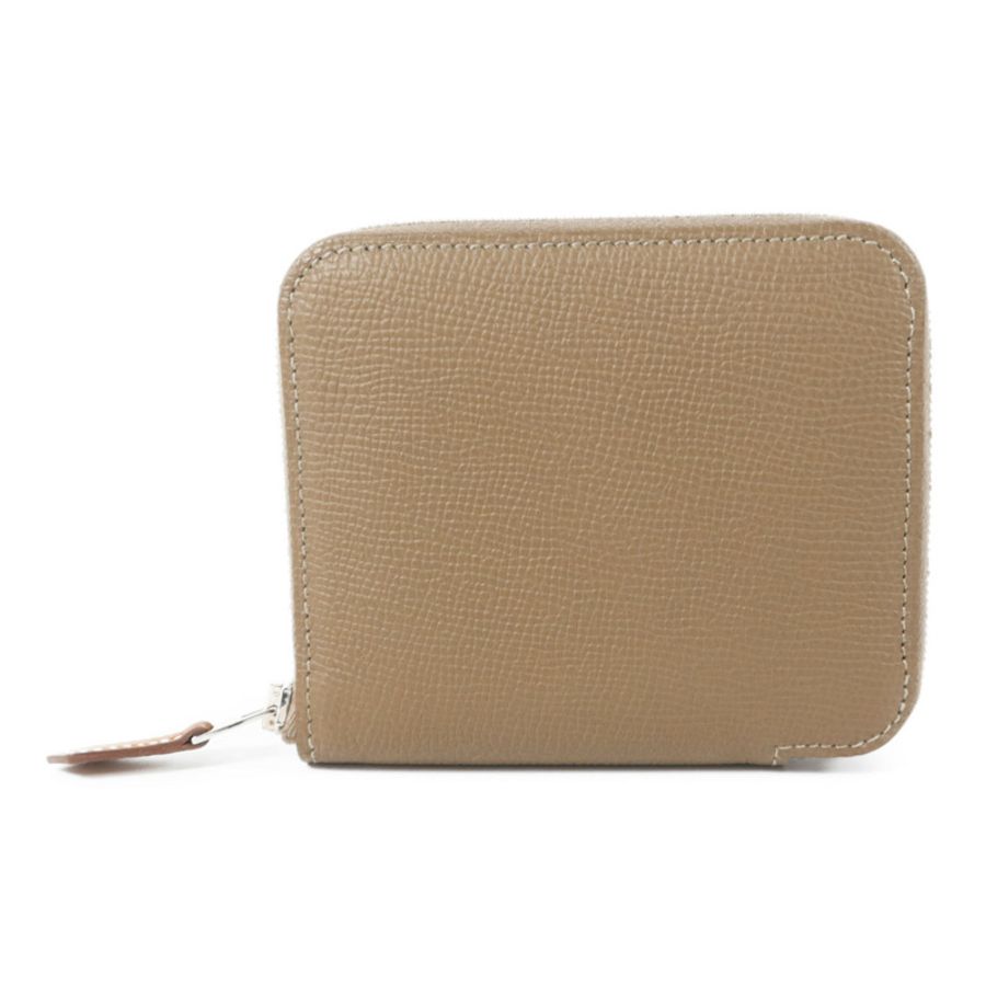 HERMES Epsom皮革Silk In Compact Wallet錢包Etoupe-1