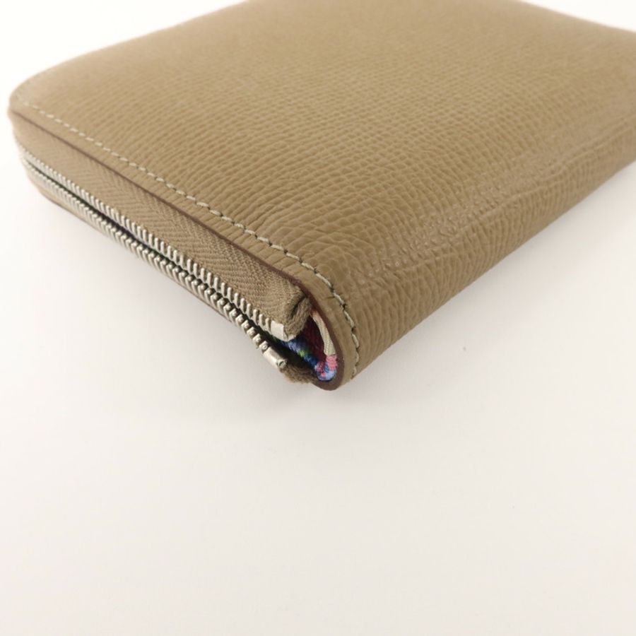HERMES Epsom皮革Silk In Compact Wallet錢包Etoupe-13