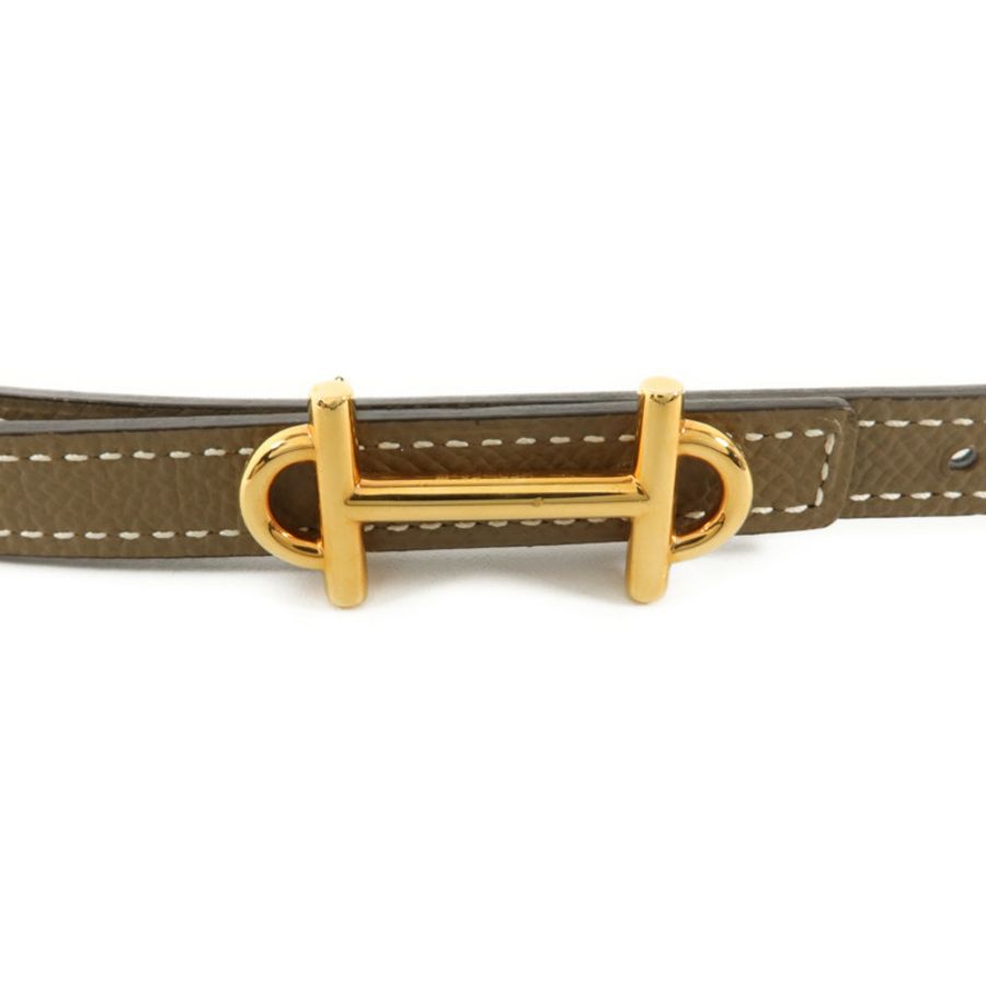 HERMES Epsom皮革/Swift皮革Gamma Reversible Belt 85cm皮帶Etoupe/Noir-2