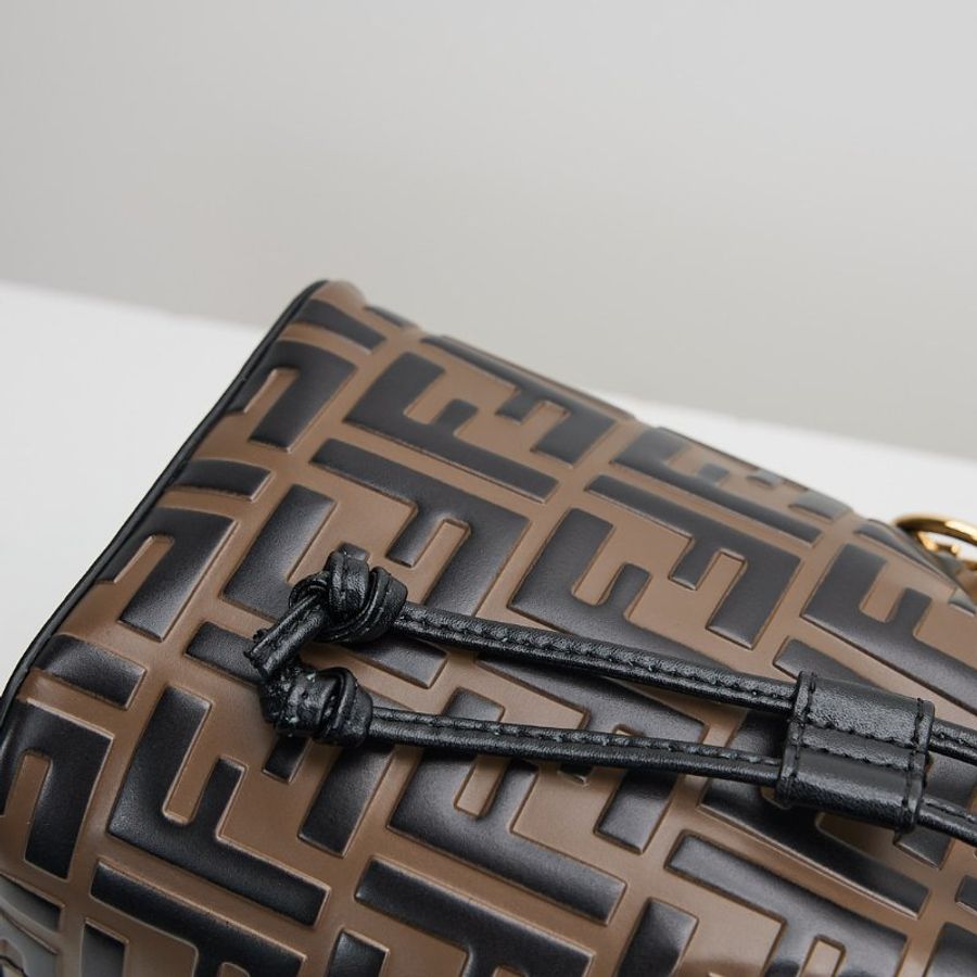 Fendi mini 水桶包 老花棕色-1