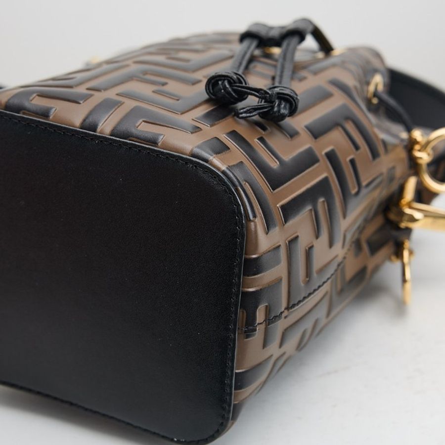 Fendi mini 水桶包 老花棕色-4