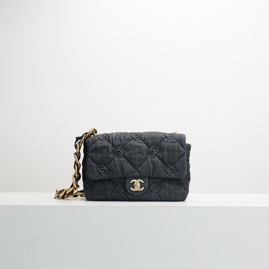 Chanel 22s CF牛仔粗鍊腋下包/芯片款-0