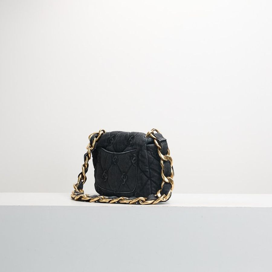 Chanel 22s CF牛仔粗鍊腋下包/芯片款-2