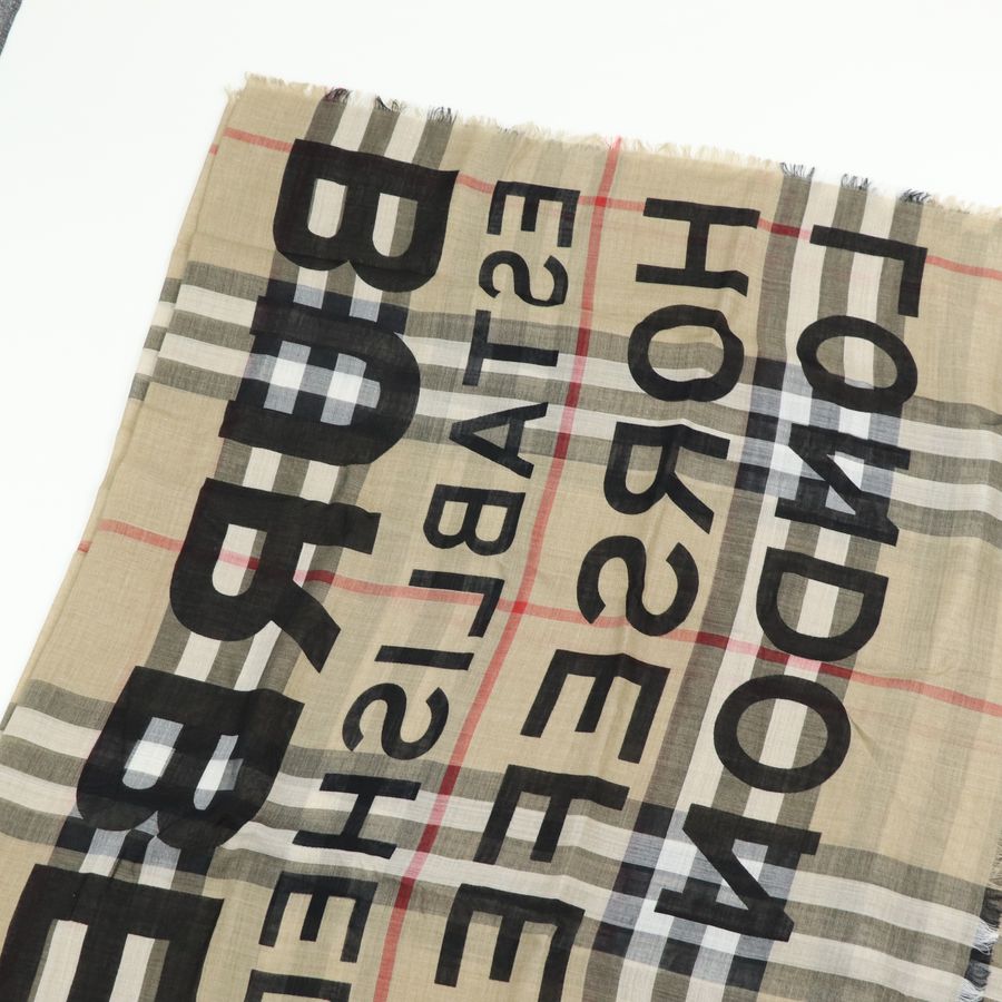 Burberry 經典格紋 羊毛 桑蠶絲 大方圍巾 140cm-2