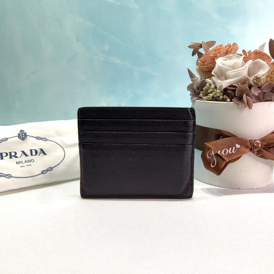 PRADA Saffiano防刮牛皮卡片夾-1