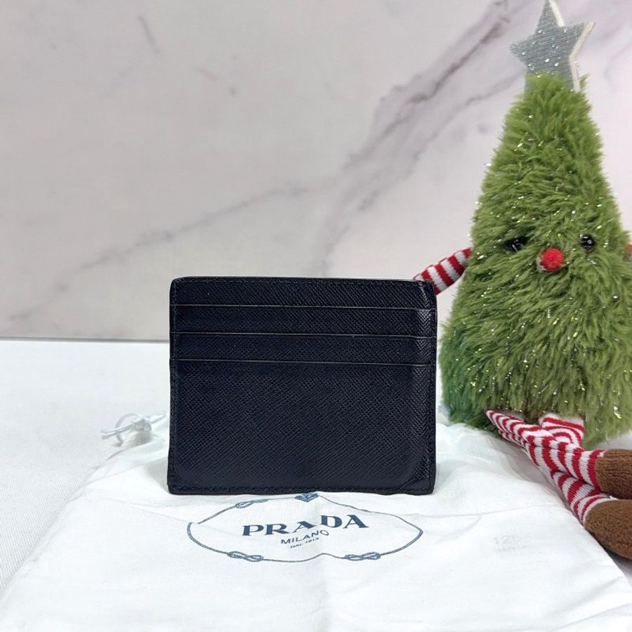 PRADA Saffiano牛皮壓印卡片夾-1