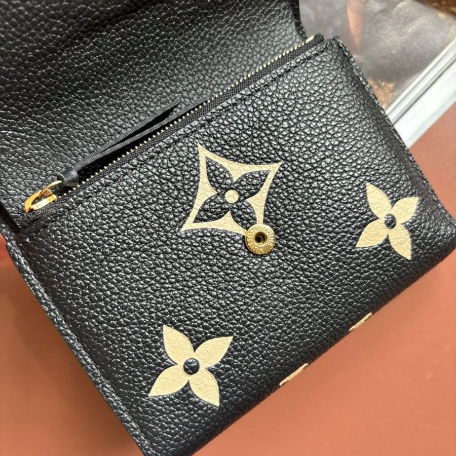 ::LOIUS VUITTON:: LV M80968 Victorine 黑色 / 米白色雙色花紋 三摺短夾錢包-29