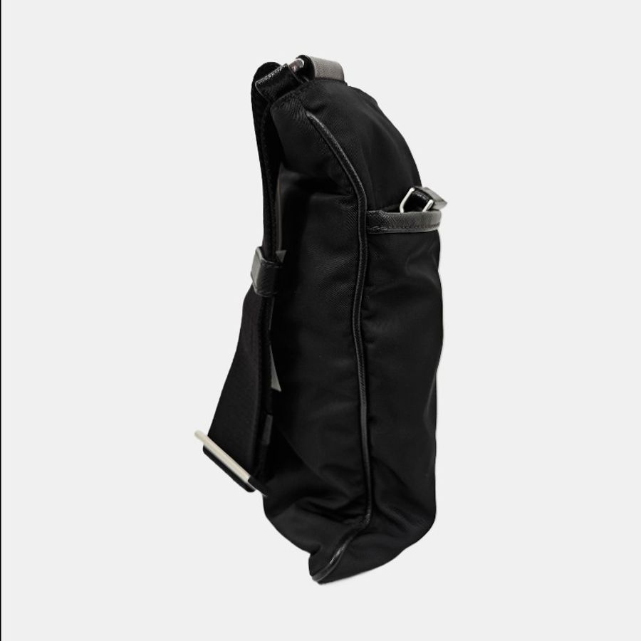 PRADA 黑色尼龍徽標單肩包斜挎包-2