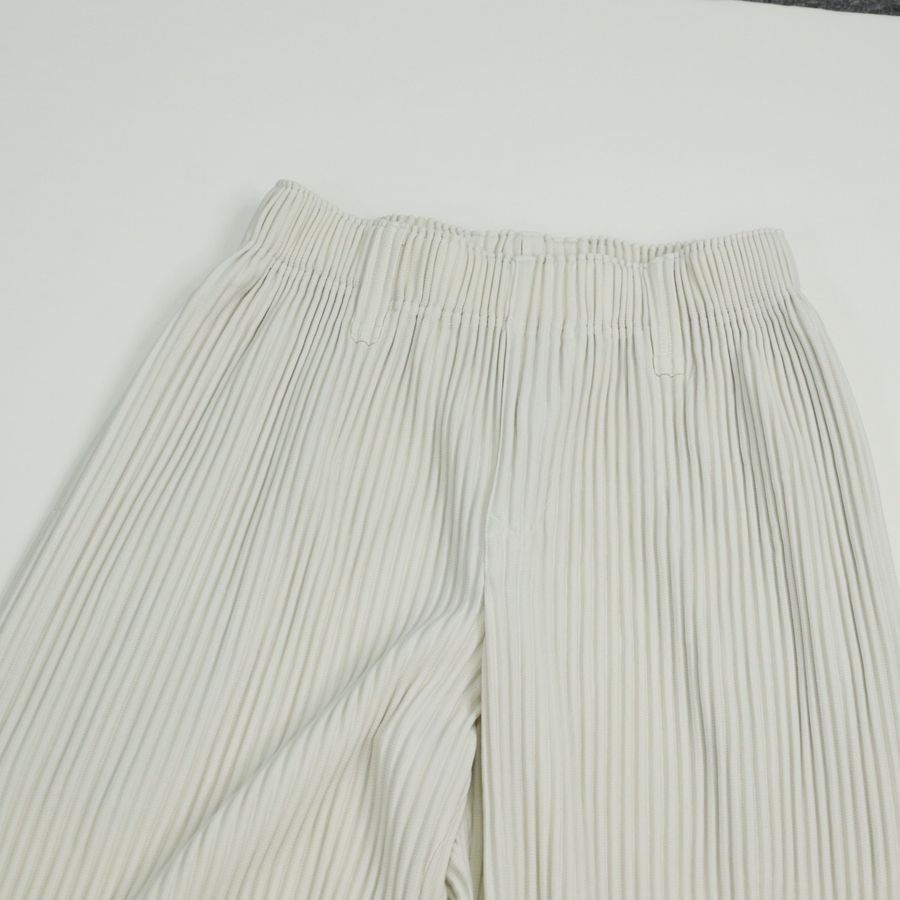ISSEY MIYAKE三宅一生 HOMME PLISSE 灰白色 褶皺 長褲 SIZE1-1