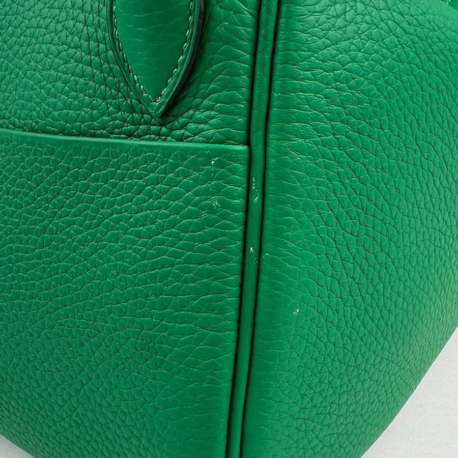 🖤 鑒定師的收藏 🖤 愛馬仕 琳迪 26 竹子綠 銀扣 K刻 手提/肩背兩用包 Hermès Lindy 26 Bambou Green Togo PHW K Stamp-28