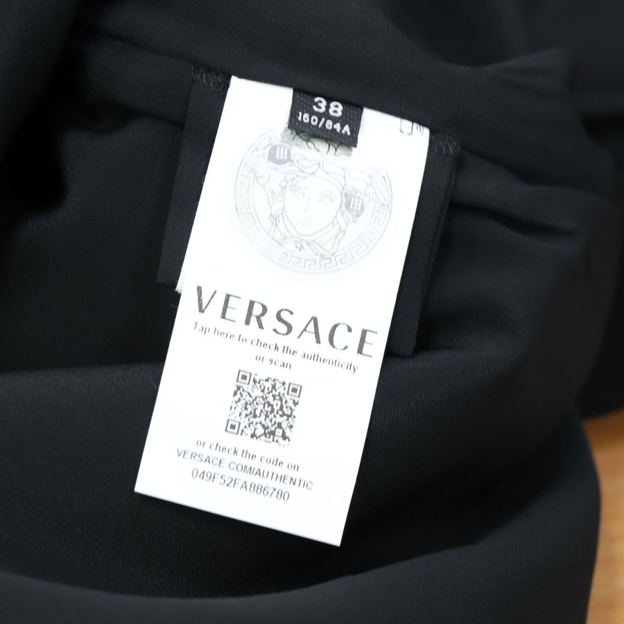 Versace 絲質 黑色 背心 連衣裙 洋裝 IT38-6