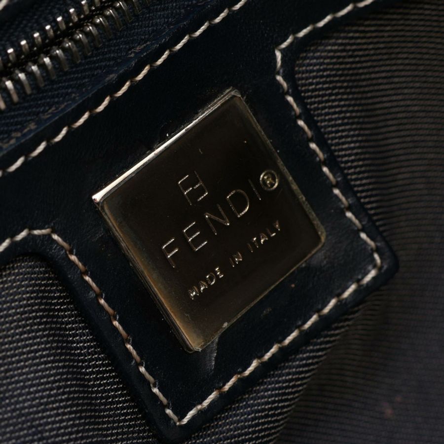 FENDI Mamma 水桶肩背包,帆布皮革,海軍藍,SHW,二手女款-3