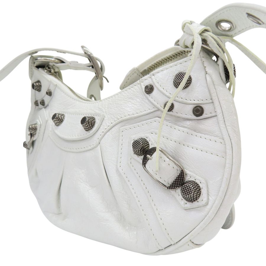 白色 山羊皮 Le Cagole XS 肩背包【BALENCIAGA 巴黎世家】 671309-2