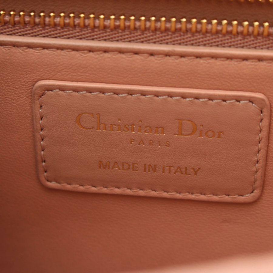 Christian Dior 30 MONTAIGNE 粉紅色皮革斜背包,金色五金,二手女款-3