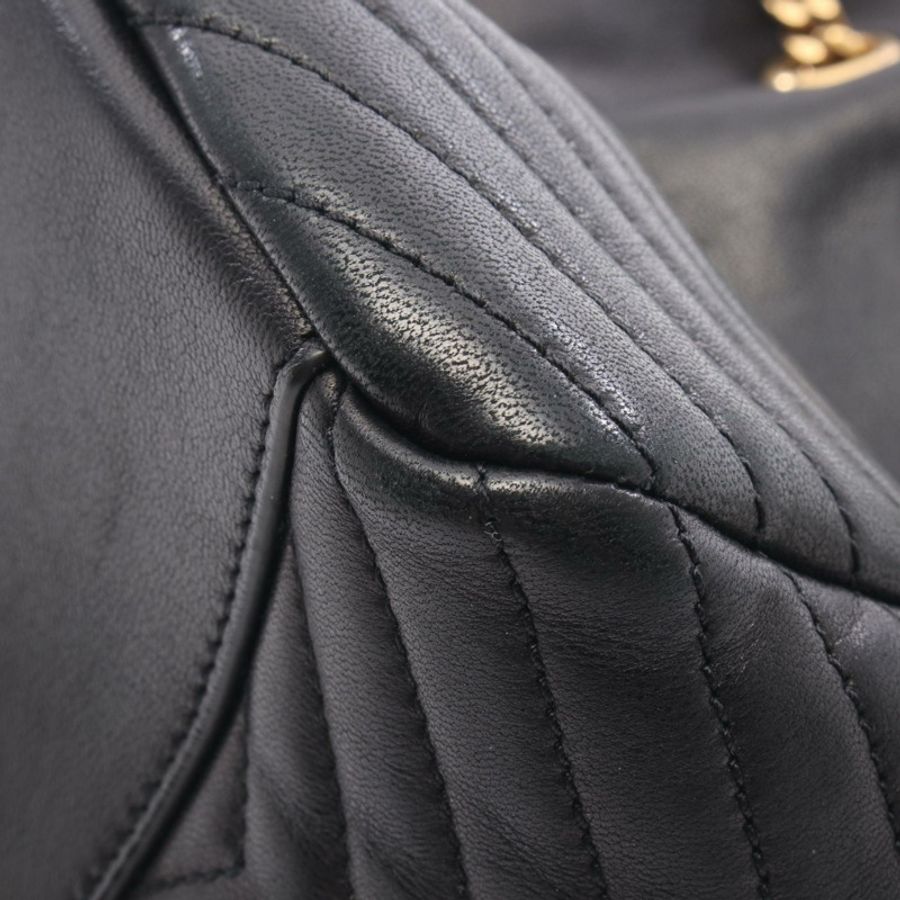 SAINT LAURENT PARIS Joe 迷你水桶單肩包,黑色皮革,二手女款-6