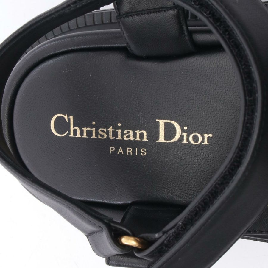 Christian Dior D-Wave 涼鞋 平底鞋 #36 1/2 黑色皮革 女款-4