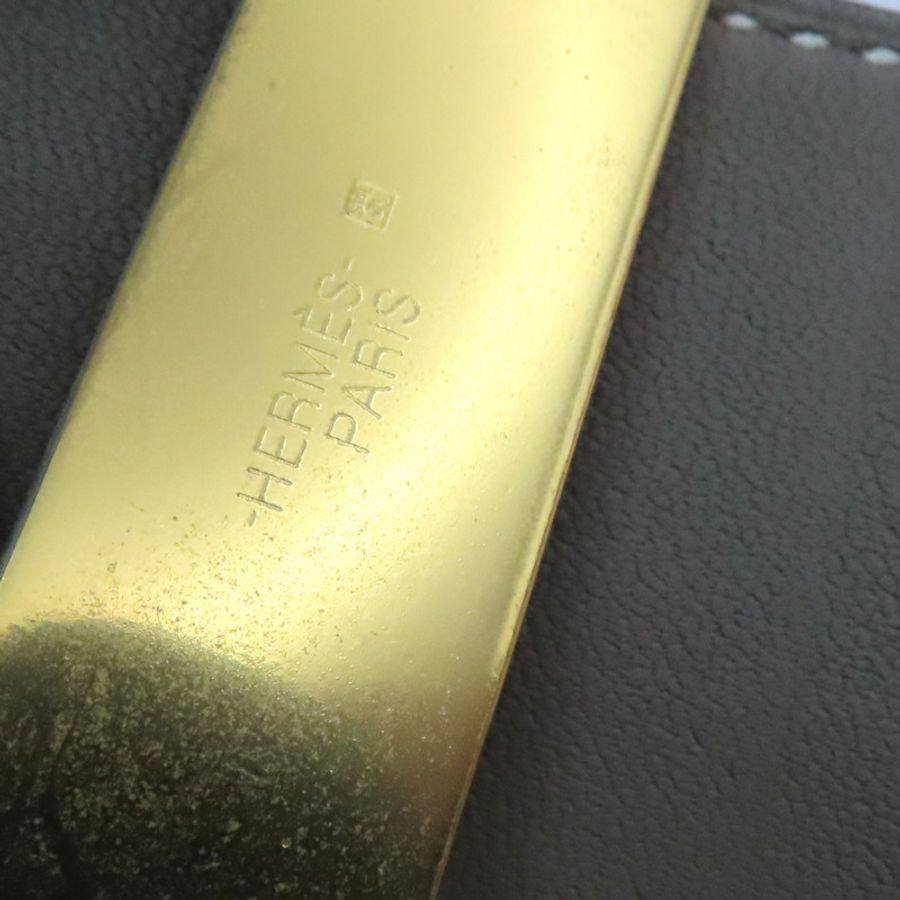 酒紅色 Evercolor牛皮 Collier de Chien 手環 C刻 金釦【HERMES 愛馬仕】-5