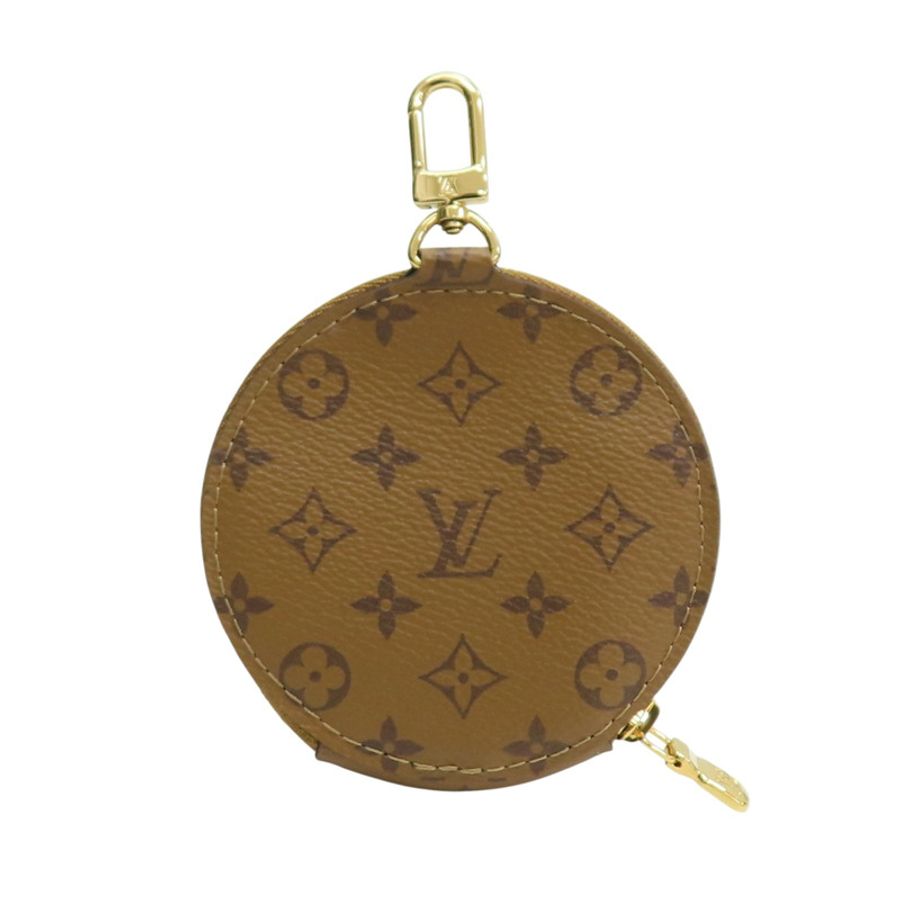 棕色 原花帆布 拉鍊 圓形零錢包 J02522【LOUIS VUITTON LV 路易威登】 J02522-1