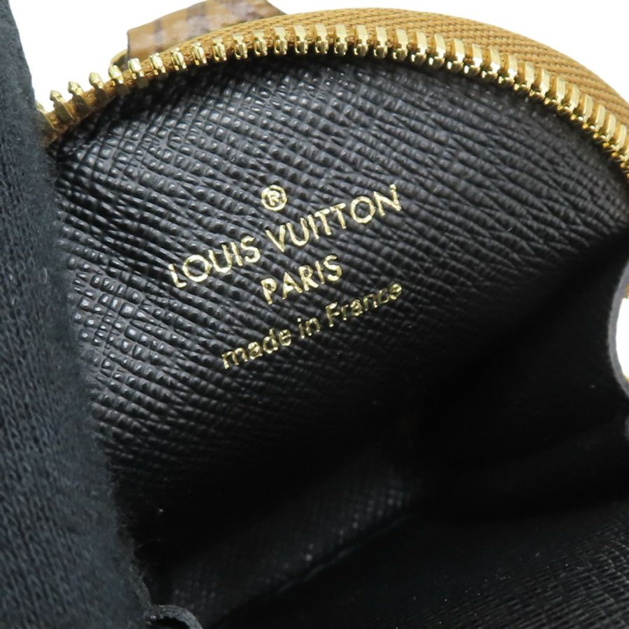 棕色 原花帆布 拉鍊 圓形零錢包 J02522【LOUIS VUITTON LV 路易威登】 J02522-5