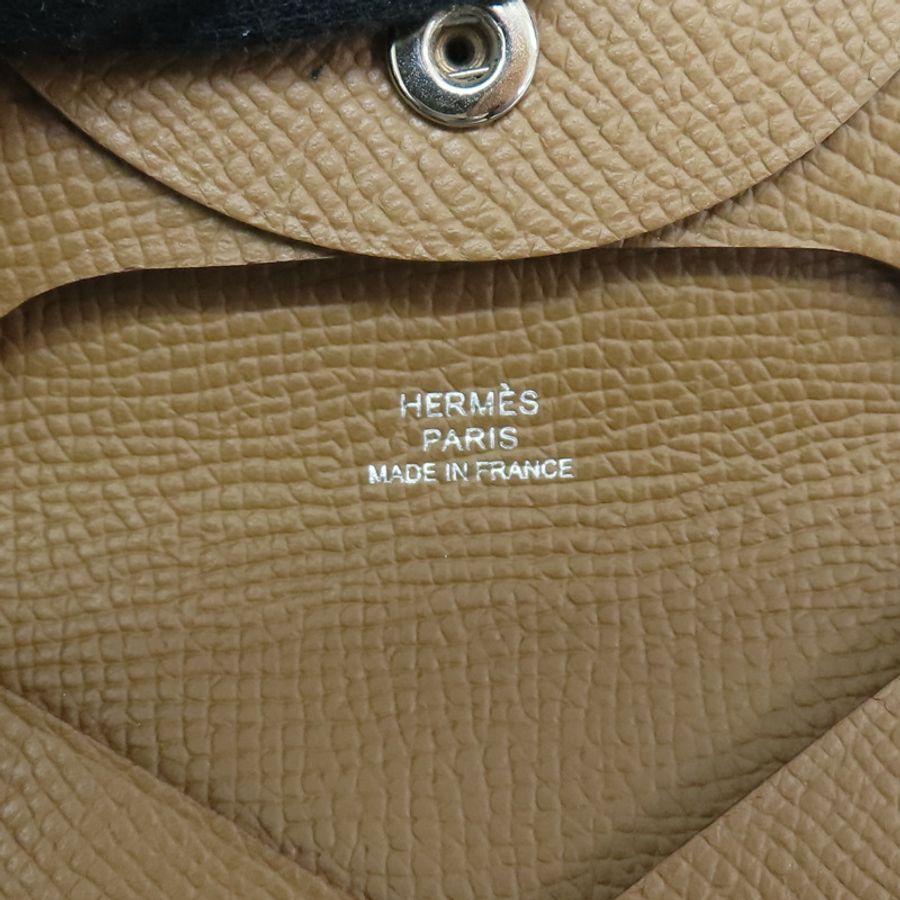 棕色 Espom牛皮 Bastia 零錢包 W刻【HERMES 愛馬仕】-5