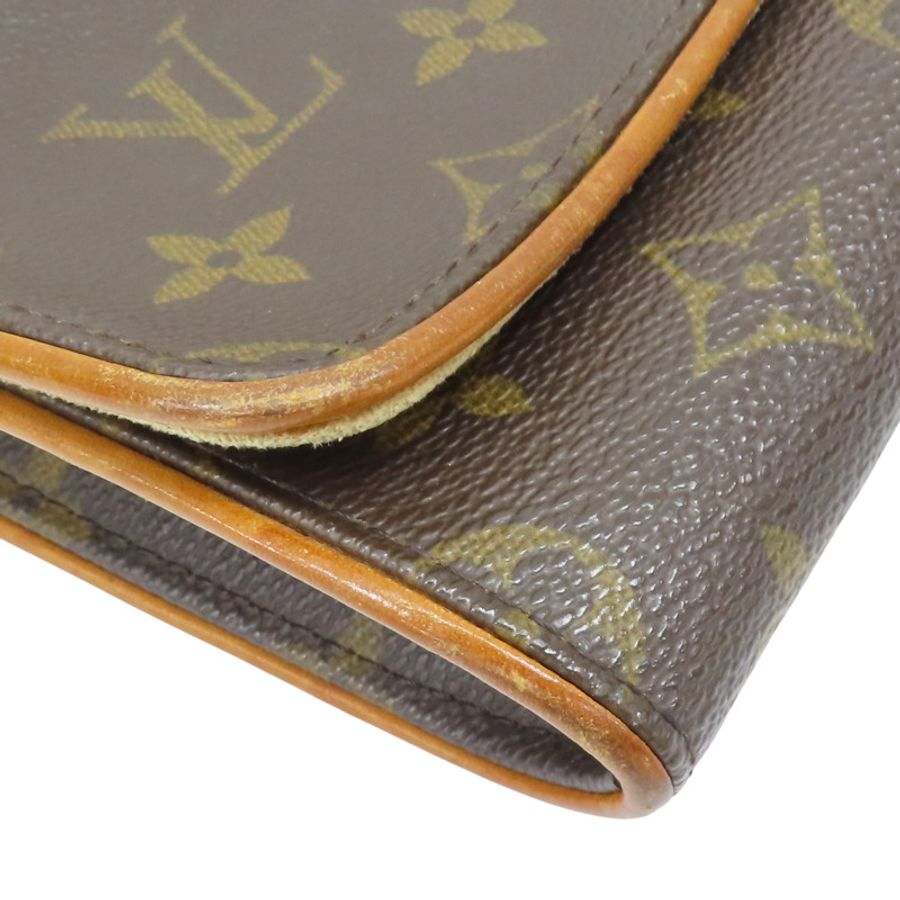 棕色 原花 PVC塗層帆布 Pochette Twin GM 肩背包【LOUIS VUITTON LV 路易威登】 M51852-8