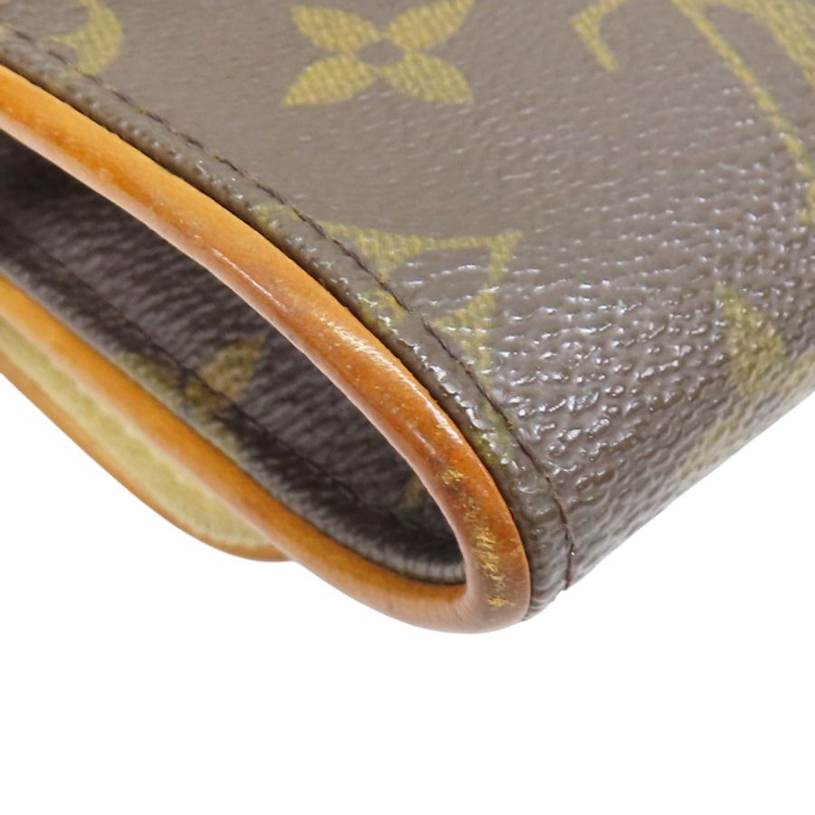棕色 原花 PVC塗層帆布 Pochette Twin GM 肩背包【LOUIS VUITTON LV 路易威登】 M51852-10