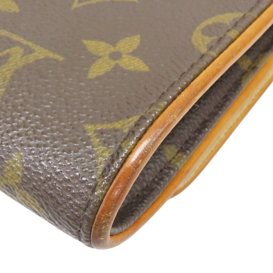 棕色 原花 PVC塗層帆布 Pochette Twin GM 肩背包【LOUIS VUITTON LV 路易威登】 M51852-11