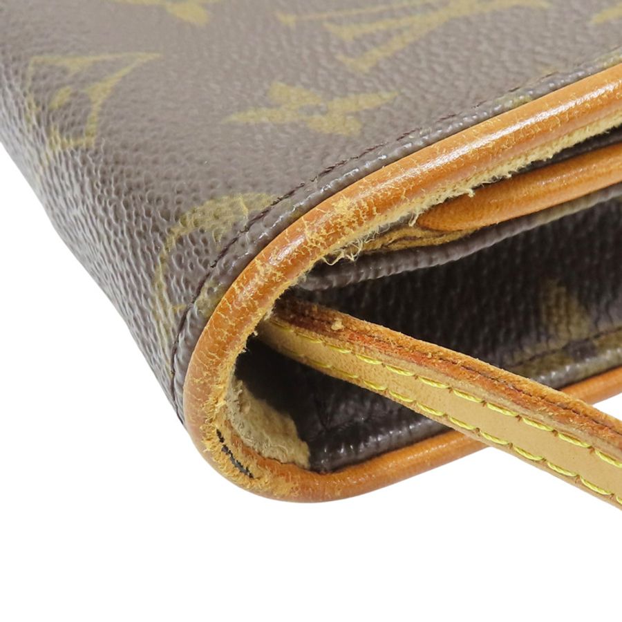 棕色 原花 PVC塗層帆布 Pochette Twin GM 肩背包【LOUIS VUITTON LV 路易威登】 M51852-12