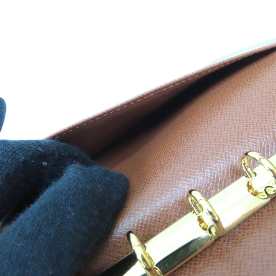 棕色 原花帆布 活頁環記事本封套【LOUIS VUITTON LV 路易威登】 R20005-5