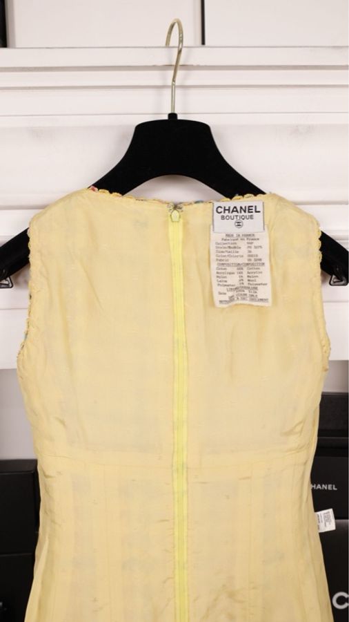 Chanel 94年春夏秀款橘色千鸟格吊带连衣裙外套套装-29