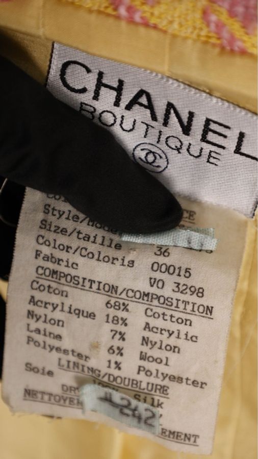 Chanel 94年春夏秀款橘色千鸟格吊带连衣裙外套套装-41