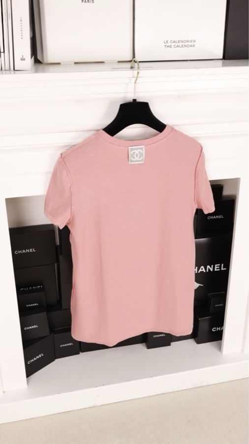 Chanel 方标运动系列橡皮粉短袖上衣-9