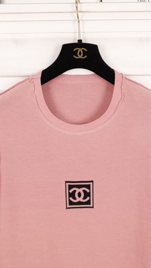 Chanel 方标运动系列橡皮粉短袖上衣-14